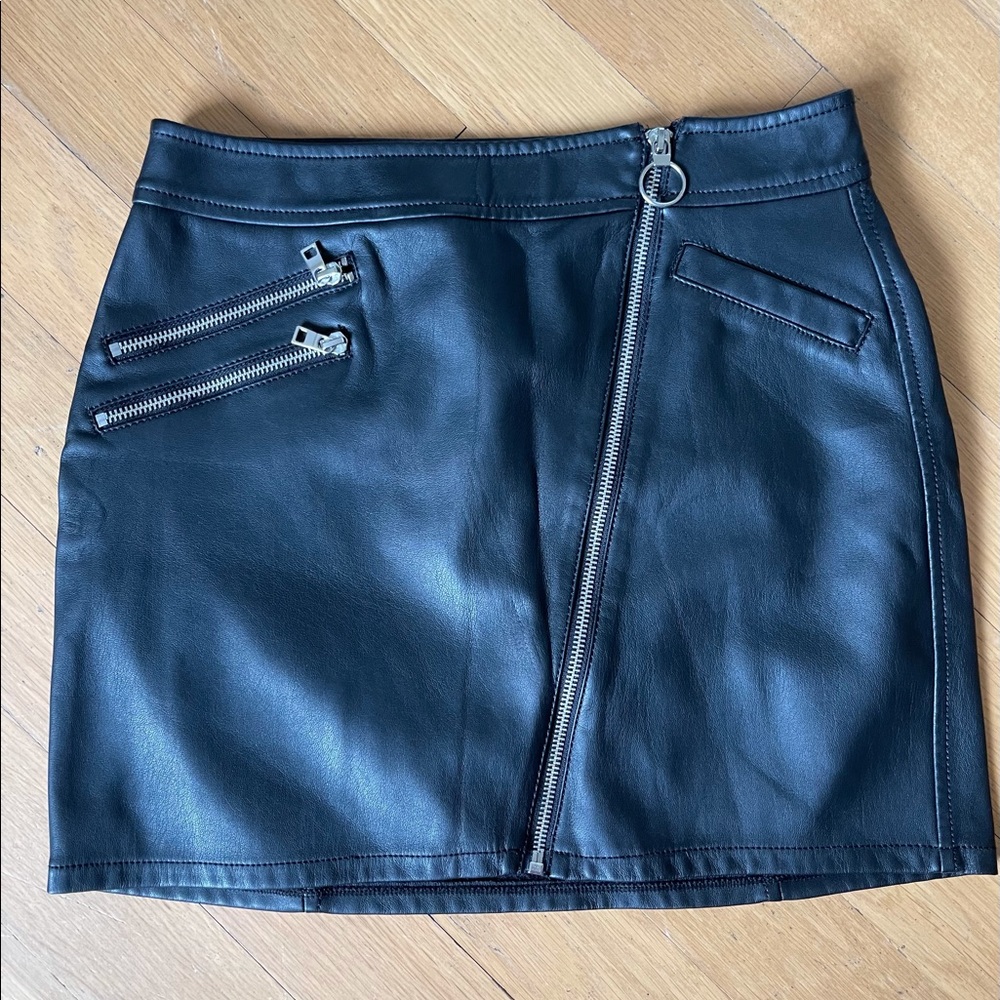 Black Faux Leather Skirt Size: 4